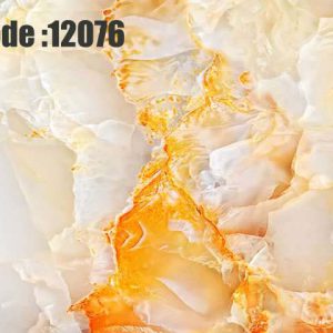 پوستر دیواری سه‌بعدی طرح مرمر سفید و نارنجی درخشان