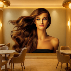 پوستر دیواری طرح نازک‌خطی و درخشش قهوه‌ای