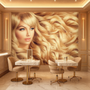 پوستر دیواری طرح طلوع طلایی و انحنای نور