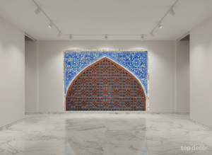 پوستر دیواری طرح طاق فیروزه‌ای مشبک