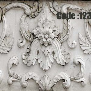 پوستر دیواری طرح حجاری کلاسیک گل و برگ سنگی