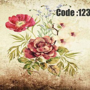 پوستر دیواری طرح گل‌های رز و شقایق آنتیک