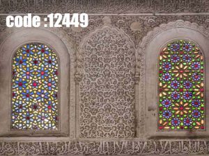 پوستر دیواری طرح شیشه‌های رنگین اسلامی