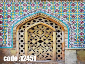 پوستر دیواری طرح پنجره گلستان قاجار