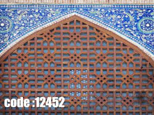 پوستر دیواری طرح طاق فیروزه‌ای مشبک