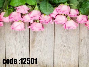 پوستر دیواری طرح شکوفه‌های بهاری و چوب روستیک