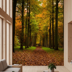 پوستر دیواری طرح مسیر جنگلی پاییزی