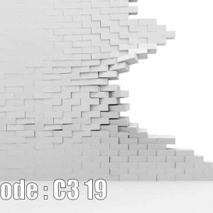 پوستر دیواری طرح آجر سفید سه بعدی