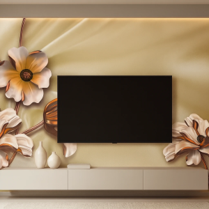 پوستر دیواری سه بعدی گل های مسی