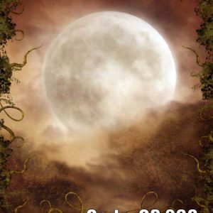 پوستر دیواری سه بعدی طرح ماه کامل و مه‌آلود