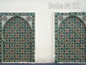 پوستر دیواری سه بعدی طرح کاشی سنتی و محراب
