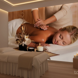 پوستر دیواری سه بعدی طرح اسپا و ماساژ آرامش‌بخش