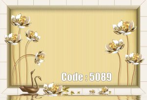 پوستر دیواری سه بعدی گل طلایی