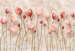 پوستر دیواری گل لاله صورتی با طراحی هنری و پس‌زمینه روشن