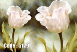 پوستر دیواری گل لاله سفید با طراحی هنری و زمینه مه‌آلود