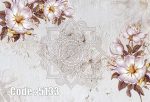 پوستر دیواری گل کلاسیک و ماندالا روی زمینه سنگی با طرح هنری خاص از تاپ دکور