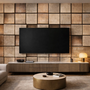 پوستر دیواری طرح چوب سه بعدی (مدل مکعب‌های روستیک)