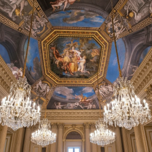 پوستر دیواری سه‌بعدی طرح نقاشی سقفی کلاسیک (رنسانس فاخر)