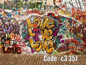 پوستر دیواری طرح گرافیتی و نوشته Love (هنر خیابانی)