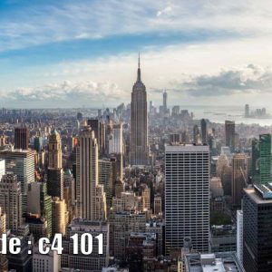 پوستر دیواری سه‌بعدی طرح نمای شهری نیویورک (اسکای‌لاین منهتن)