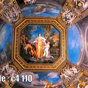 پوستر دیواری سه‌بعدی طرح نقاشی سقفی کلاسیک (رنسانس فاخر)