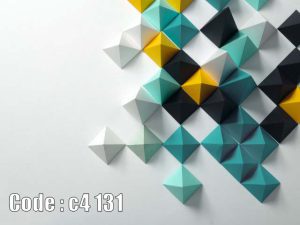 پوستر دیواری سه‌بعدی طرح هندسی مدرن با اشکال مثلثی
