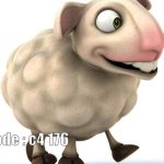 پوستر دیواری سه‌بعدی گوسفند کارتونی | طرح فانتزی کودکانه
