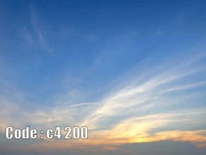 پوستر دیواری سه‌بعدی آسمان آبی با نور طلایی غروب