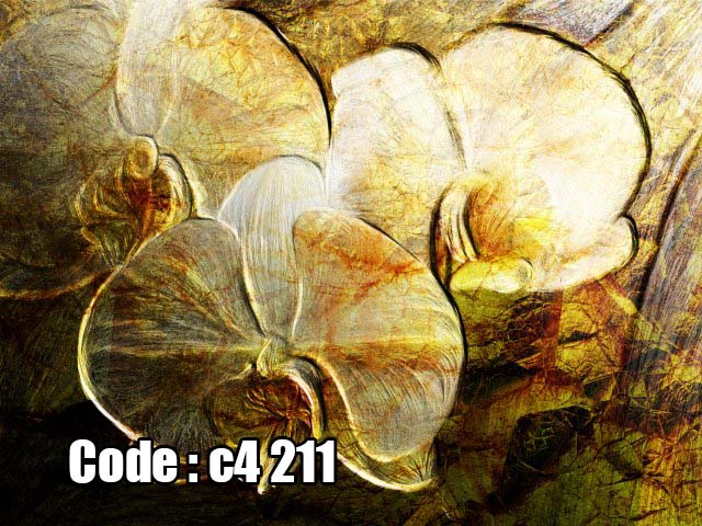 پوستر دیواری سه بعدی | گل ارکیده با بافت طلایی و آبرنگی لوکس