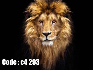 پوستر دیواری سه‌بعدی شیر طلایی با ابهت سلطنتی