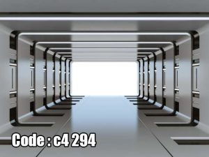 پوستر دیواری سه‌بعدی تونل هندسی مدرن با پرسپکتیو عمیق