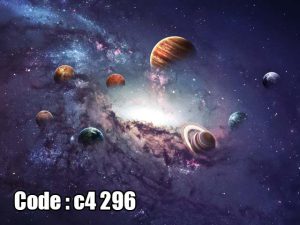 پوستر دیواری سه‌بعدی کهکشان و سیارات فضایی fantasy