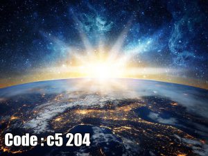 پوستر دیواری سه‌بعدی کهکشانی با نمای زمین از فضا | شب‌تاب، اکلیلی و مخمل