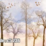 پوستر دیواری درختان مینیمال | آرامش طبیعت در فضایی مدرن
