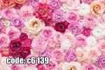 پوستر دیواری دیوار گل رز صورتی | شکوه گل‌ها در فضایی رمانتیک