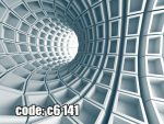 پوستر دیواری تونل هندسی سه‌بعدی | عمق، نظم و معماری مدرن