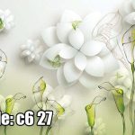 پوستر دیواری گل سفید سه‌بعدی | طراحی لطیف و آرامش‌بخش مدرن