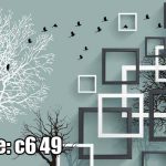 پوستر دیواری مدرن درخت و قاب‌های هندسی | تلفیق طبیعت و مینیمالیسم