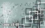 پوستر دیواری مدرن درخت و قاب‌های هندسی | تلفیق طبیعت و مینیمالیسم