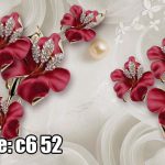 پوستر دیواری گل‌های جواهری قرمز | شکوه لوکس و درخشش هنری