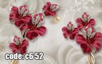 پوستر دیواری گل‌های جواهری قرمز | شکوه لوکس و درخشش هنری
