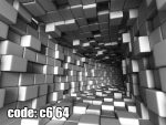 پوستر دیواری سه‌بعدی مکعبی | تونل هندسی مدرن و انتزاعی