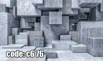 پوستر دیواری سه‌بعدی مکعب بتنی | طراحی مدرن و معماری صنعتی