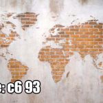 پوستر دیواری نقشه جهان آجری مدرن
