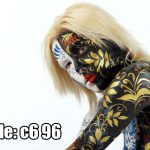پوستر دیواری پرتره هنری انتزاعی با نقوش طلایی