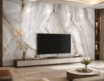 پوستر دیواری طرح سنگ مرمر سفید با رگه‌های طلایی مدل Gold Marble Luxe - تصویر 2