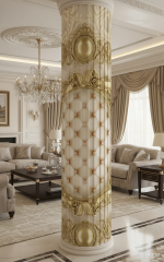 پوستر دیواری سه‌بعدی قاب طلایی کلاسیک با لمسه کرم لوکس