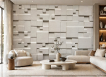 پوستر دیواری سه‌بعدی مکعبی سفید مینیمال (White 3D Cube Minimal Wall Poster) - تصویر 2