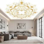 پوستر دیواری مدالیون طلایی کلاسیک (Golden Classic Medallion Wall Poster) - تصویر 2