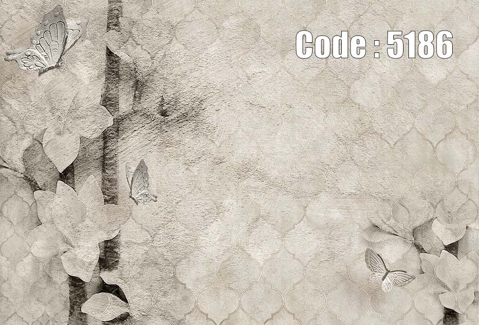 5186 پوستر دیواری پتینه طرح پروانه